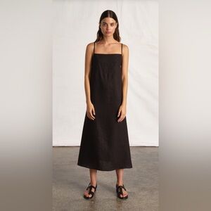 IOANNA KOURBELA Linen Honesty Olive Green Maxi Dress Women’s Size Large